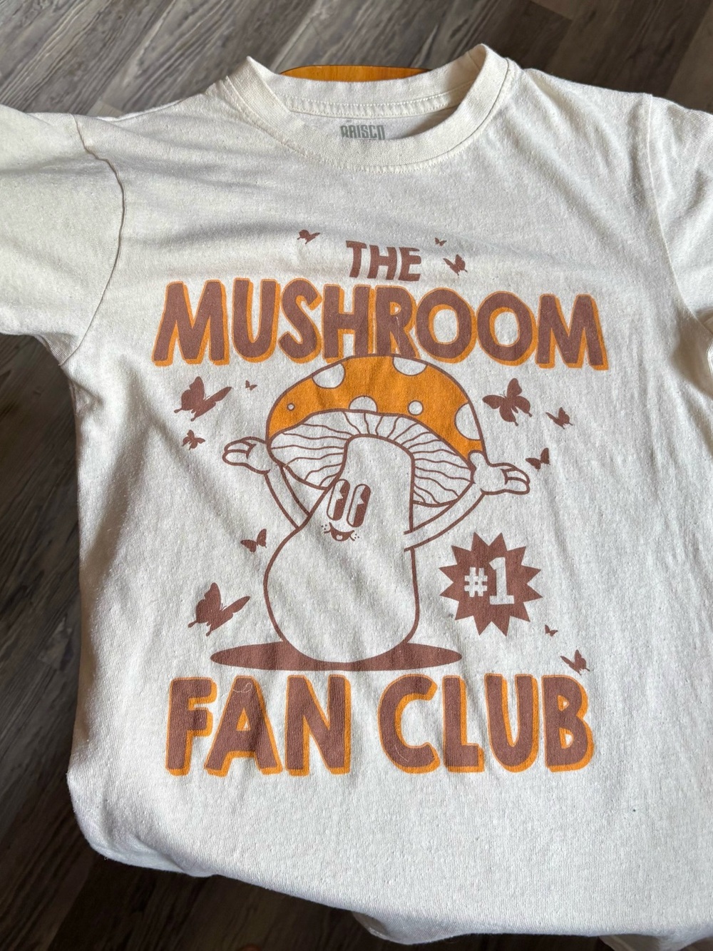 Brisco Brand ‘The Mushroom Fan Club' Graphic Tee - White & Orange